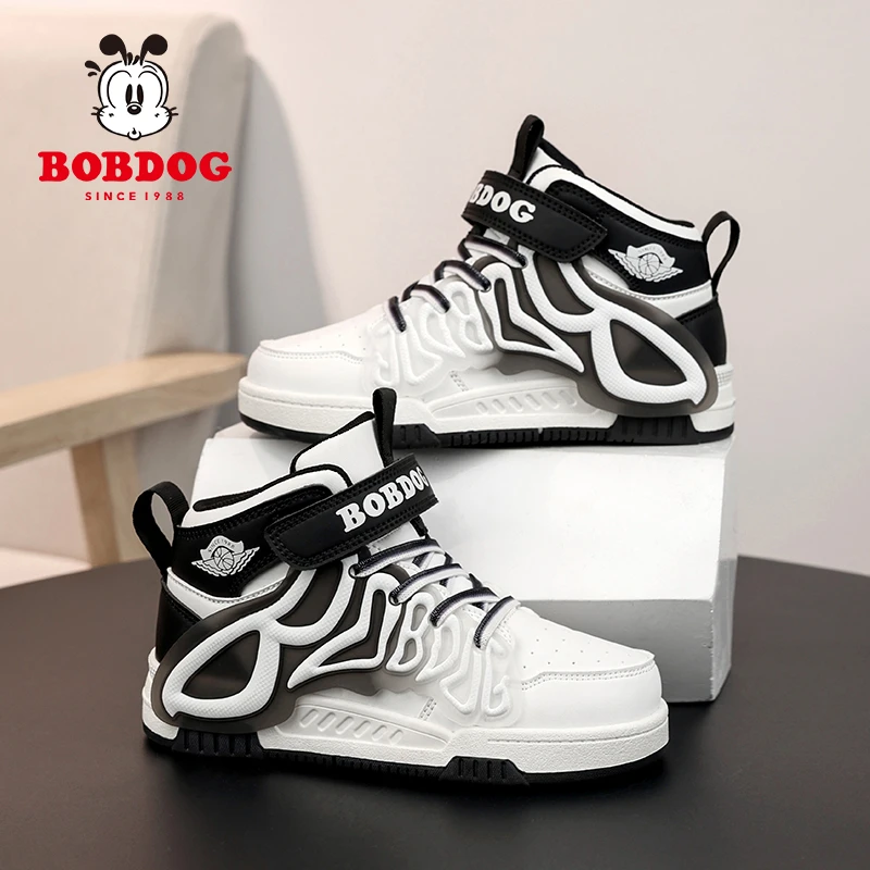 巴布豆儿童运动鞋2023秋季上新学生中帮百搭板鞋防水防滑男休闲鞋