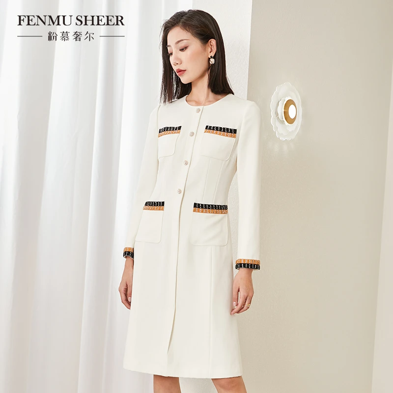 【莉莉专属】粉慕奢尔时装周走秀款[香阀世家]醋酸撞色连衣裙-D1098