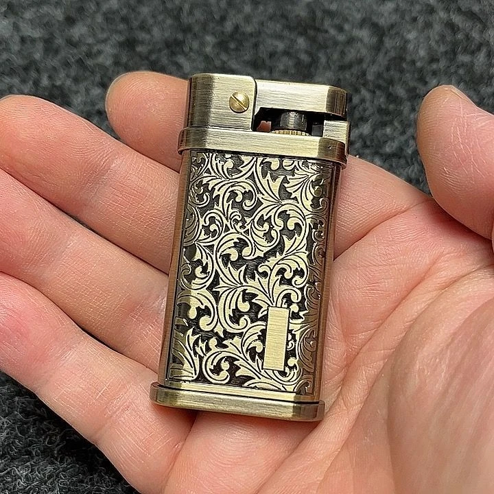 经典怀旧唐草花煤油打火机复古高档自动点火个性创意煤油机老式