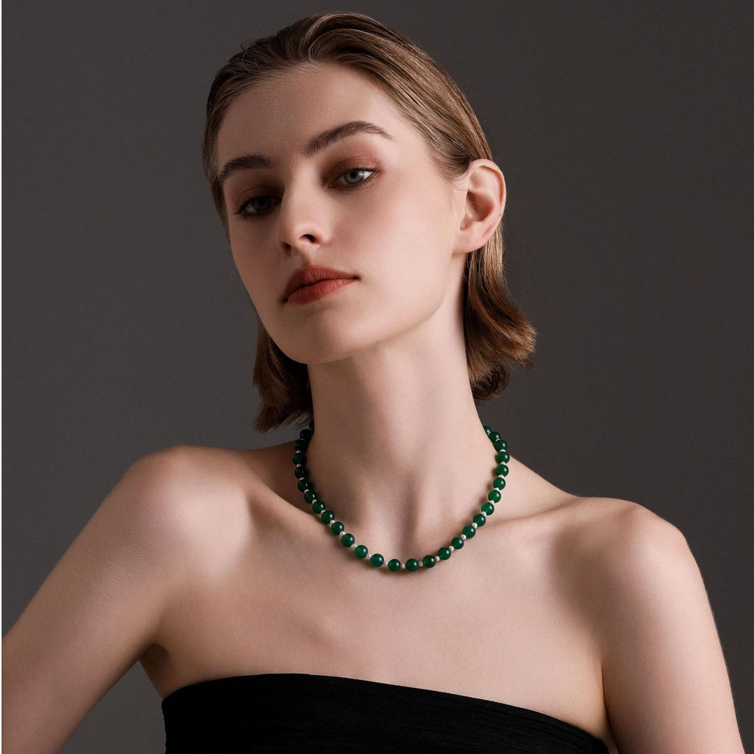 铜合金项链 【自然】PAFA帕珐新中式配饰气质轻奢绿色简约小众项链