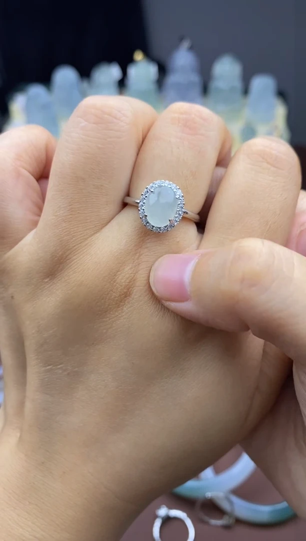 【闪购商品】翡翠戒指银S925镶嵌戒指