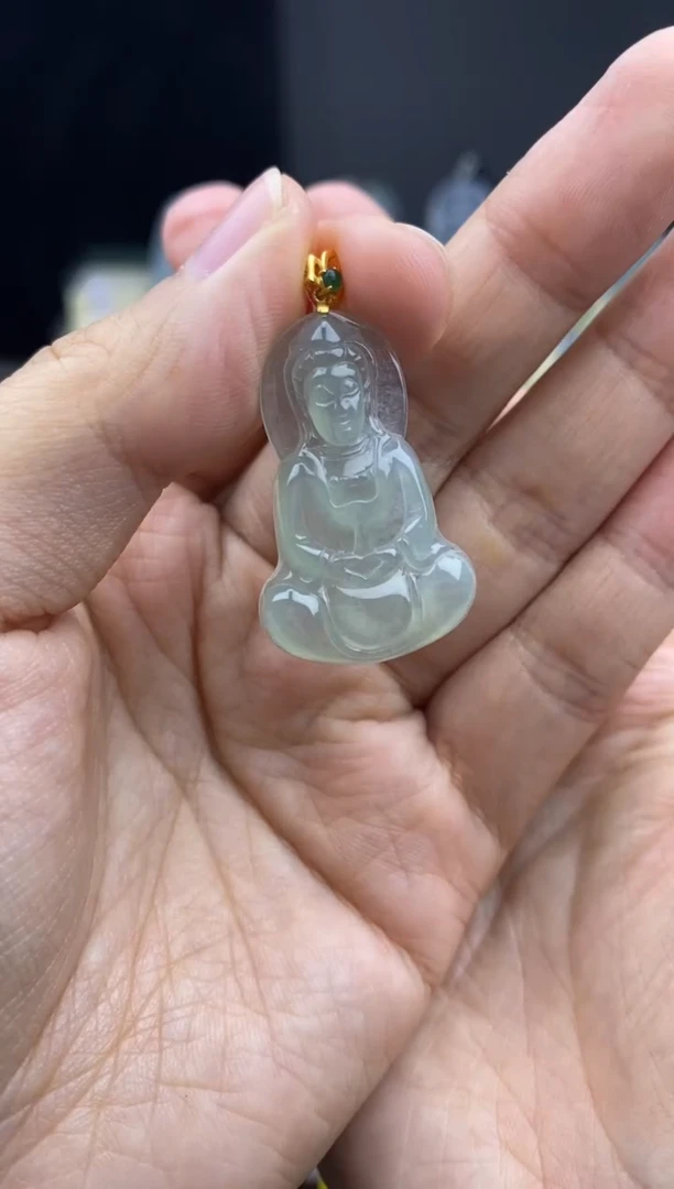【闪购商品】翡翠颈饰18K金镶嵌挂件
