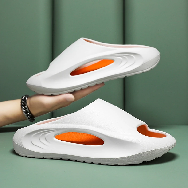 海峡虎踩屎感一字拖鞋男2023新款EVA潮流外穿防滑沙滩软底凉鞋