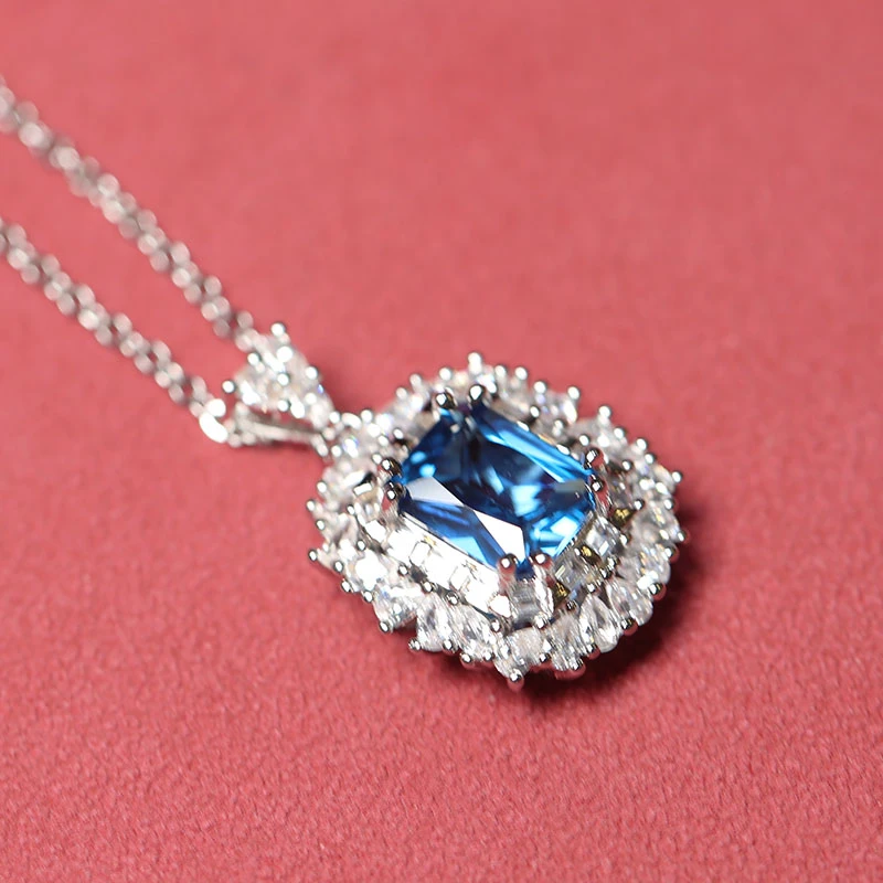 大气精致蓝色宝石吊坠c123