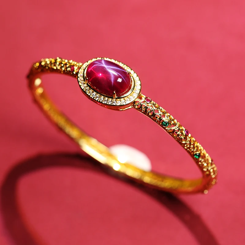 经典重工红色星光宝石手镯x397