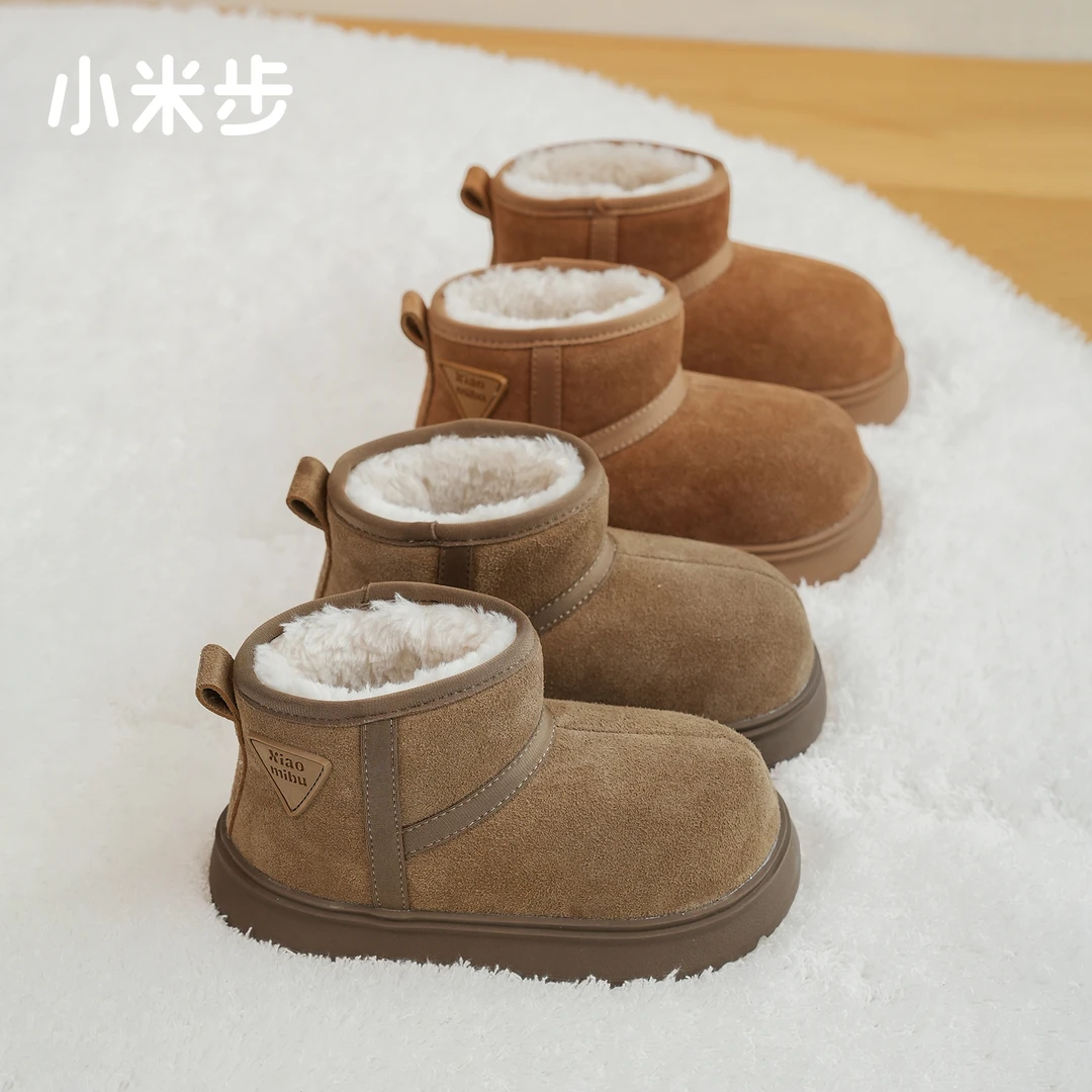 小米步【卡皮吧啦】女童雪地靴2024秋冬季新款儿童加绒雪地靴