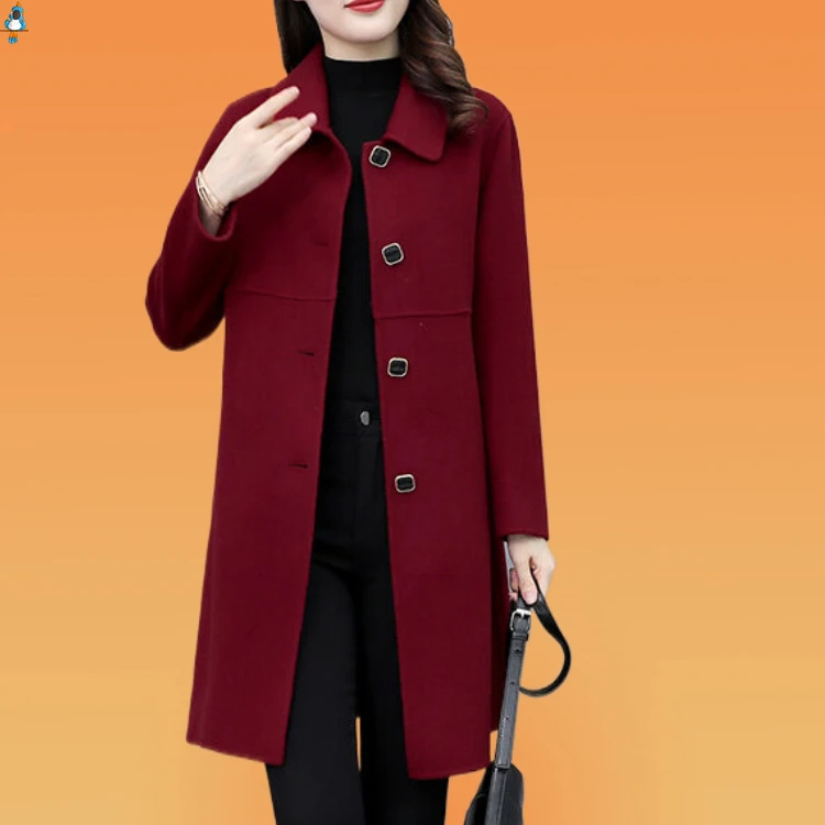毛呢外套女高级感中长款上档次洋气妈妈秋冬新款气质收腰轻奢上衣