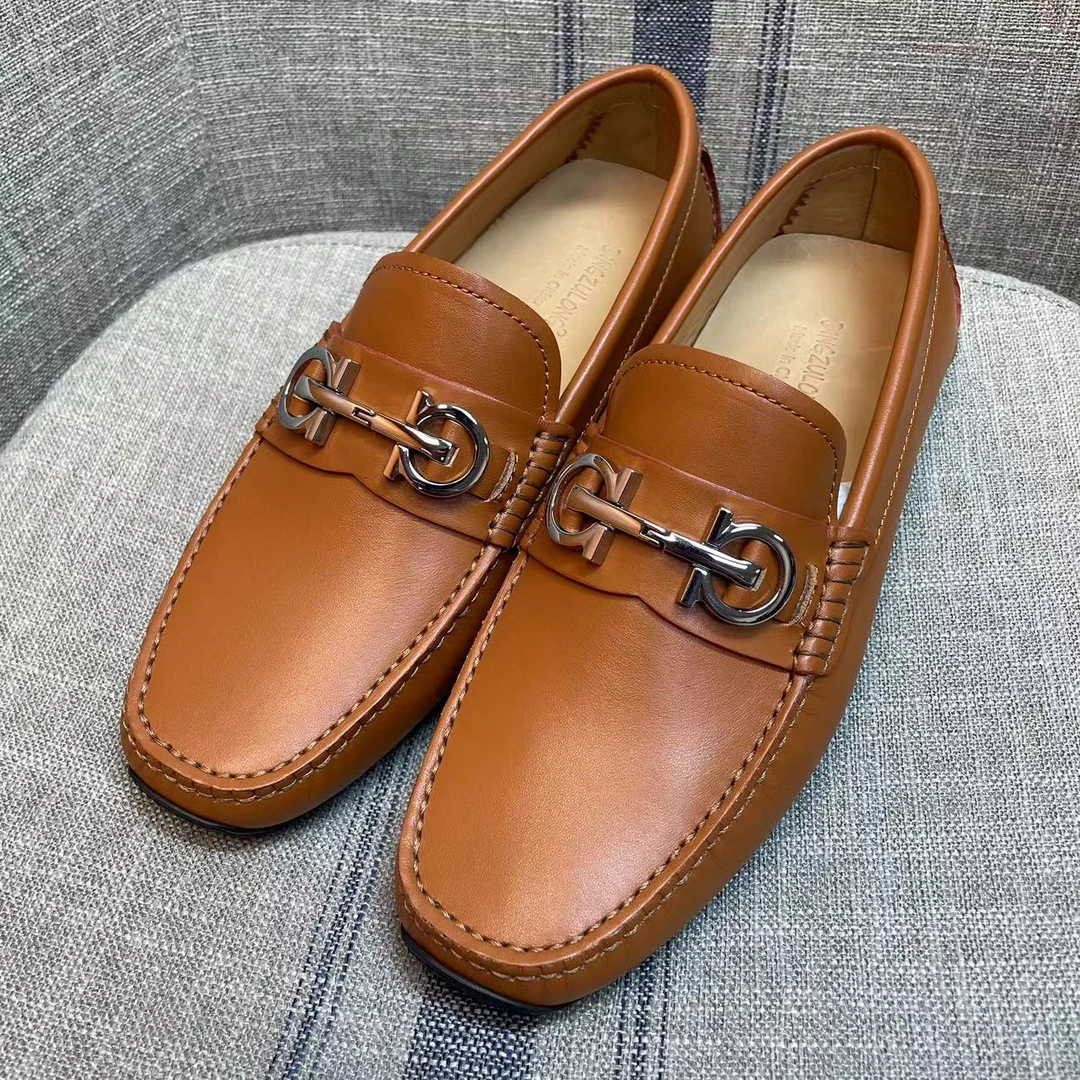 男士英伦风豆豆鞋头层牛皮马衔扣时尚潮流驾车豆豆鞋真皮夏季