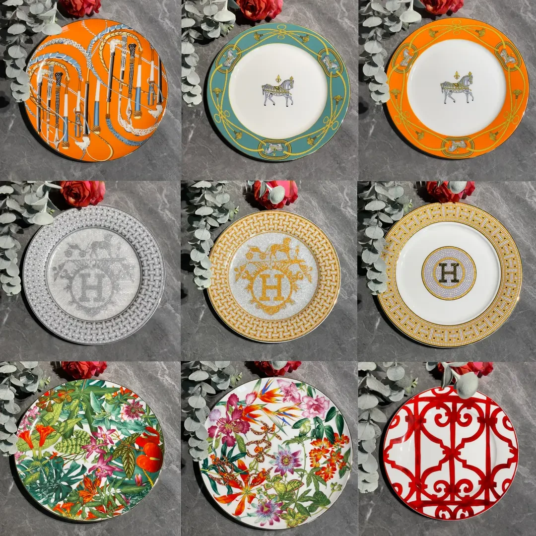 H家骨瓷欧式宫廷风高颜值酒店轻奢送礼盒家用西餐菜盘子家用送礼