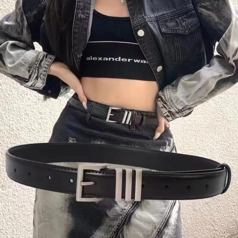 女士简约休闲网红百搭时尚潮流经典牛皮真皮时装腰带