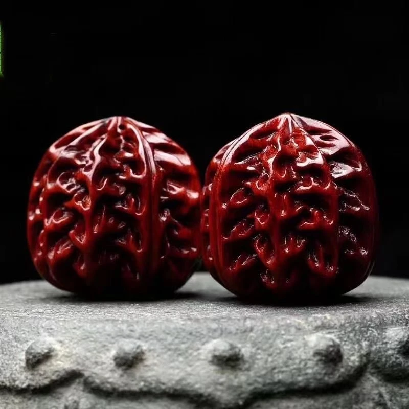 非洲紫檀木雕刻文玩核桃手球手把玩保健球盘玩包浆天然麻核桃