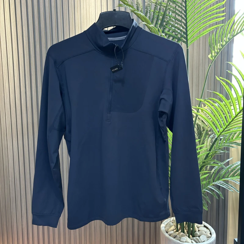 秋冬加绒半拉链套头衫男士户外运动保暖打底衫长袖上衣018