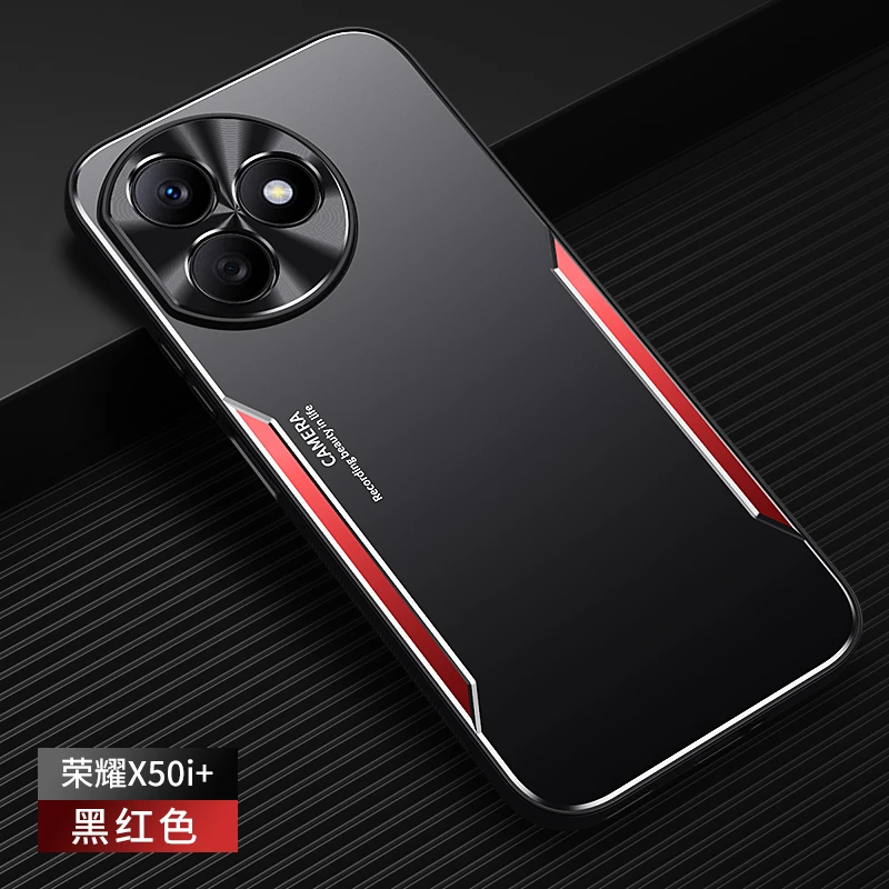 荣耀X50i+手机壳带支架男女金属防摔LLY-AN00磨砂防滑潮牌保护套