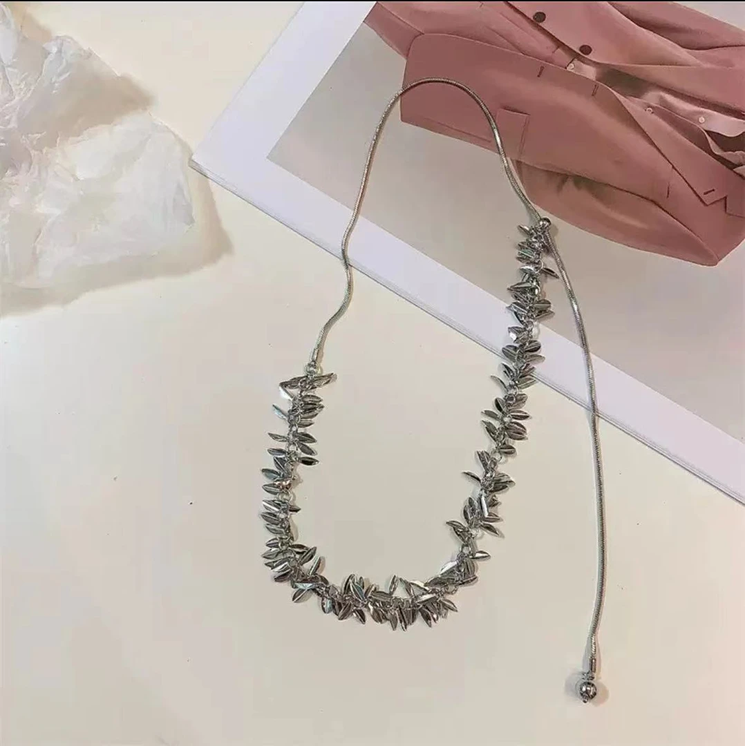 钛钢项链 多种带法麦穗亮皮时尚小众设计感百搭日韩系项链