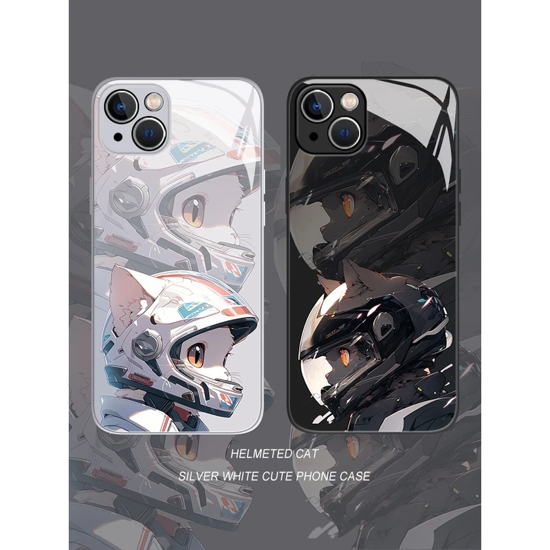机车猫狗适用苹果14手机壳iphone13pro情侣12mini猫咪11狗狗xs新