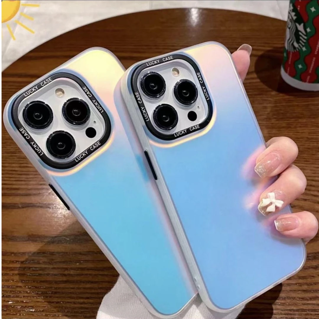 创意【苹果/华为/oppo/vivo/小米/】IMD变色龙镭射纯色手机壳简约