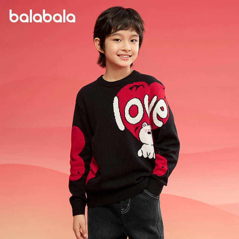 巴拉巴拉童装儿童毛衣男童女童秋冬2025新款亲子套头针织衫拜年服
