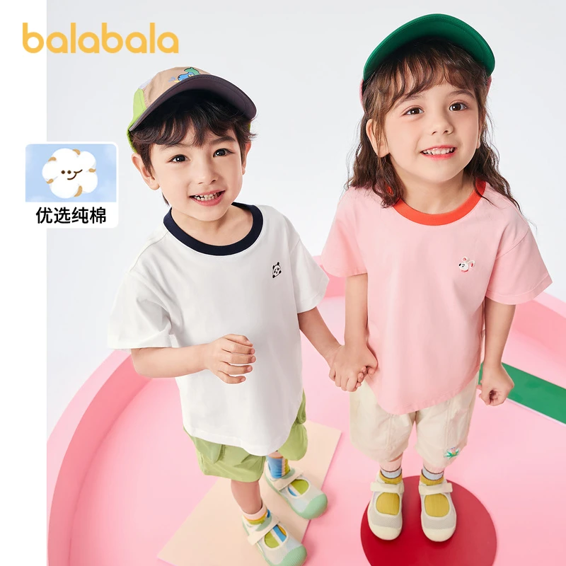 巴拉巴拉童装儿童T恤宝宝纯棉半袖男童女童夏季上衣208224117224