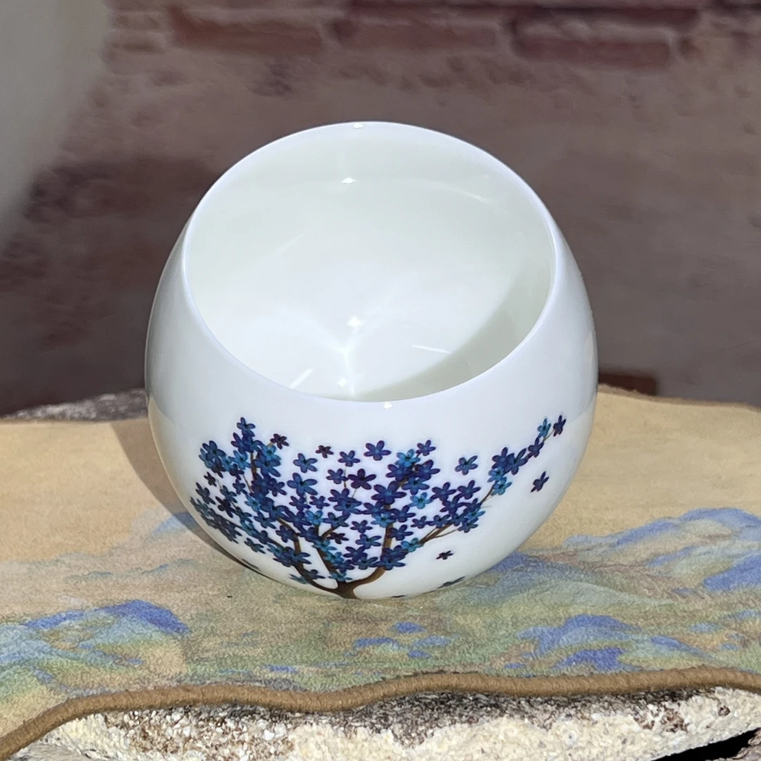 陌上花开感温变色杯A（无礼盒）翁家陶瓷手工茶器茶杯茶具