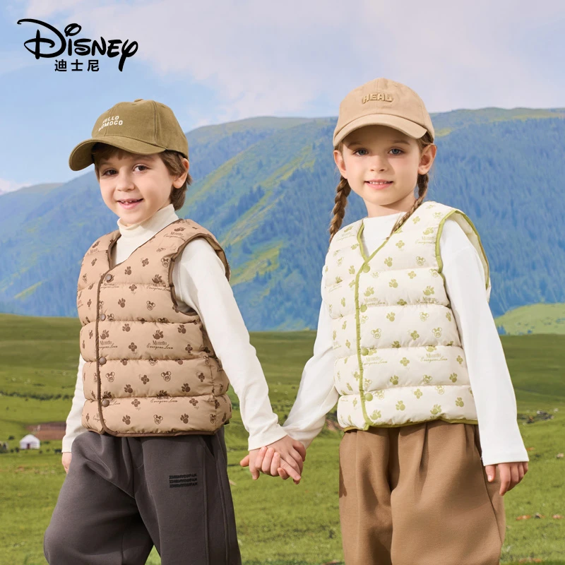 【乐宝清货补贴】迪士尼儿童百搭棉马甲保暖印花背心XPR3SB118