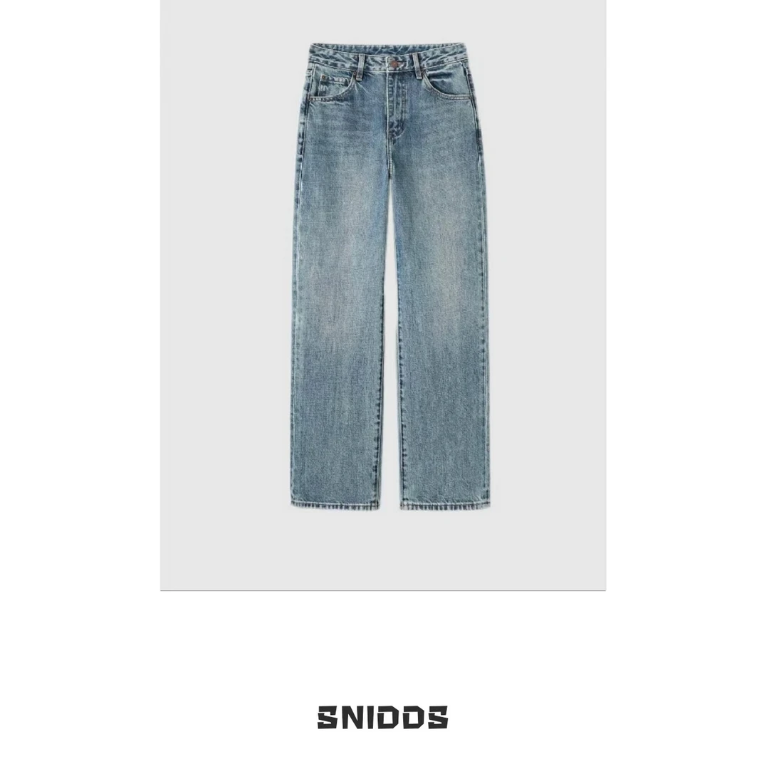 10/23 女士 棉质土耳其蓝色大牛直筒牛仔裤