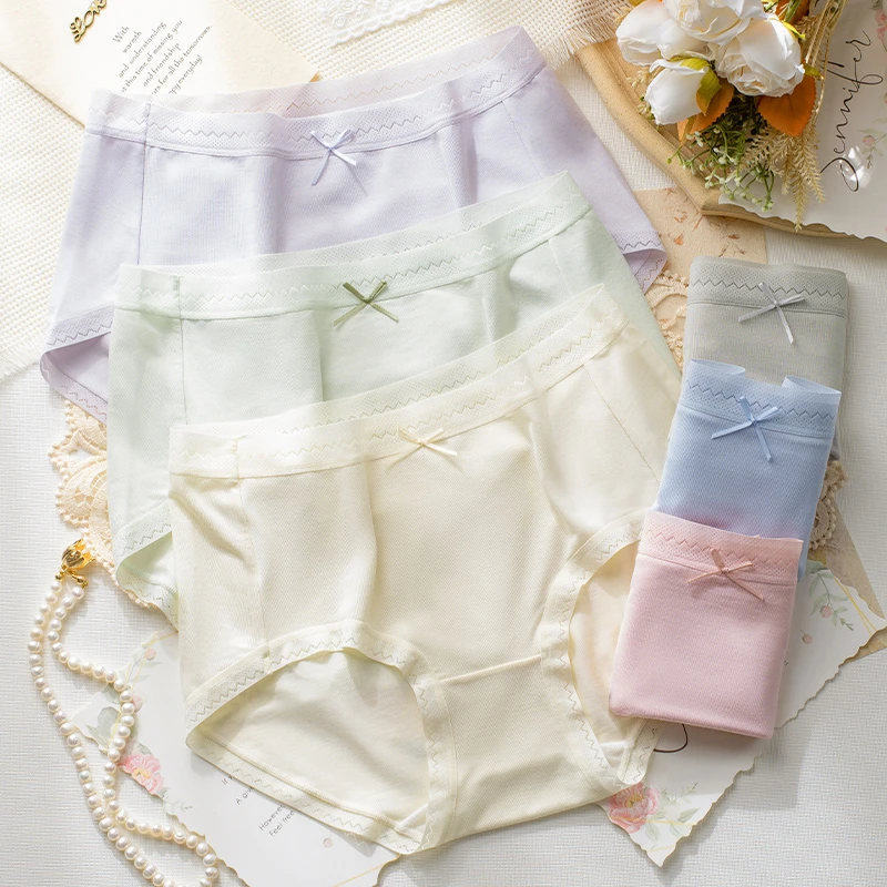 【歌贝儿专柜正品】80支女士女童内裤纯色中腰7A抗菌夏季内衣薄款