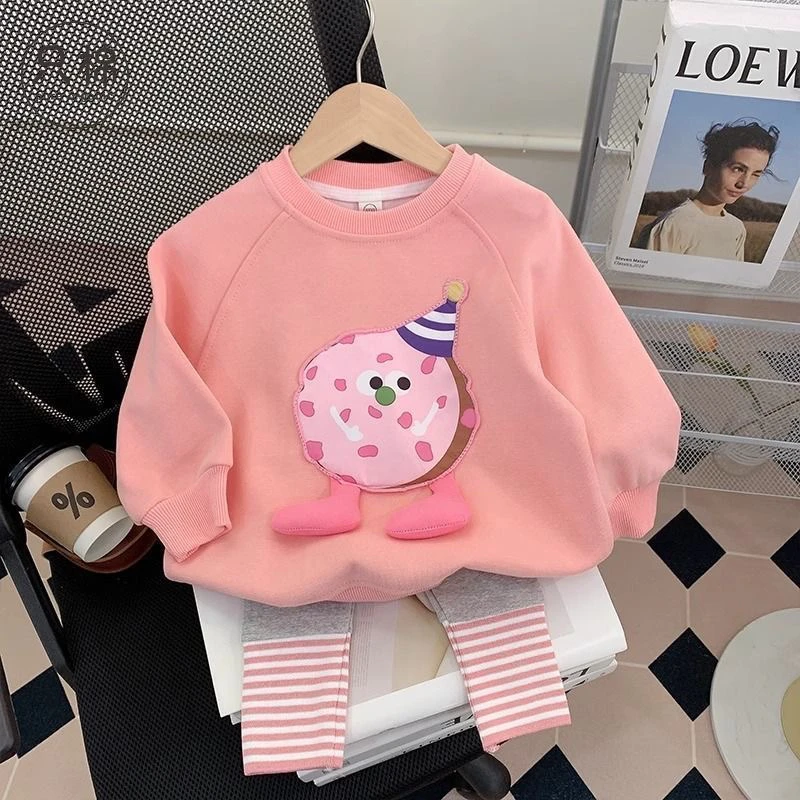 【工厂直销】女童套装秋装新款洋气卫衣公主两件套