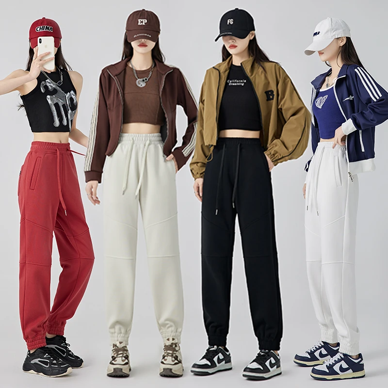 XVRV2025秋季运动裤女宽松束脚休闲卫裤薄款户外跑步健身长裤