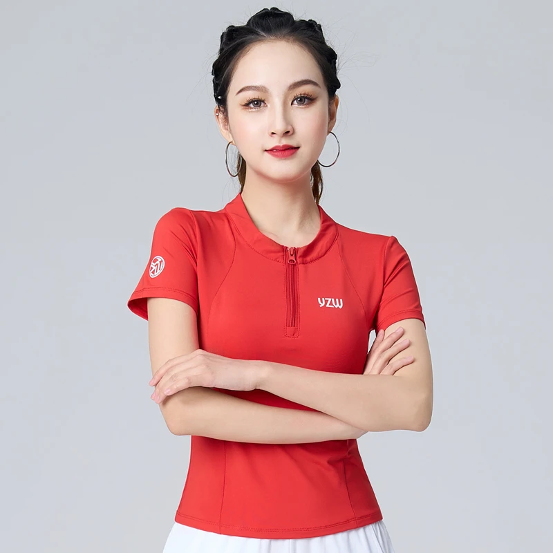 XVRV2025春夏新款半拉链短袖T恤t速干健身衣跑步运动透气训练上衣