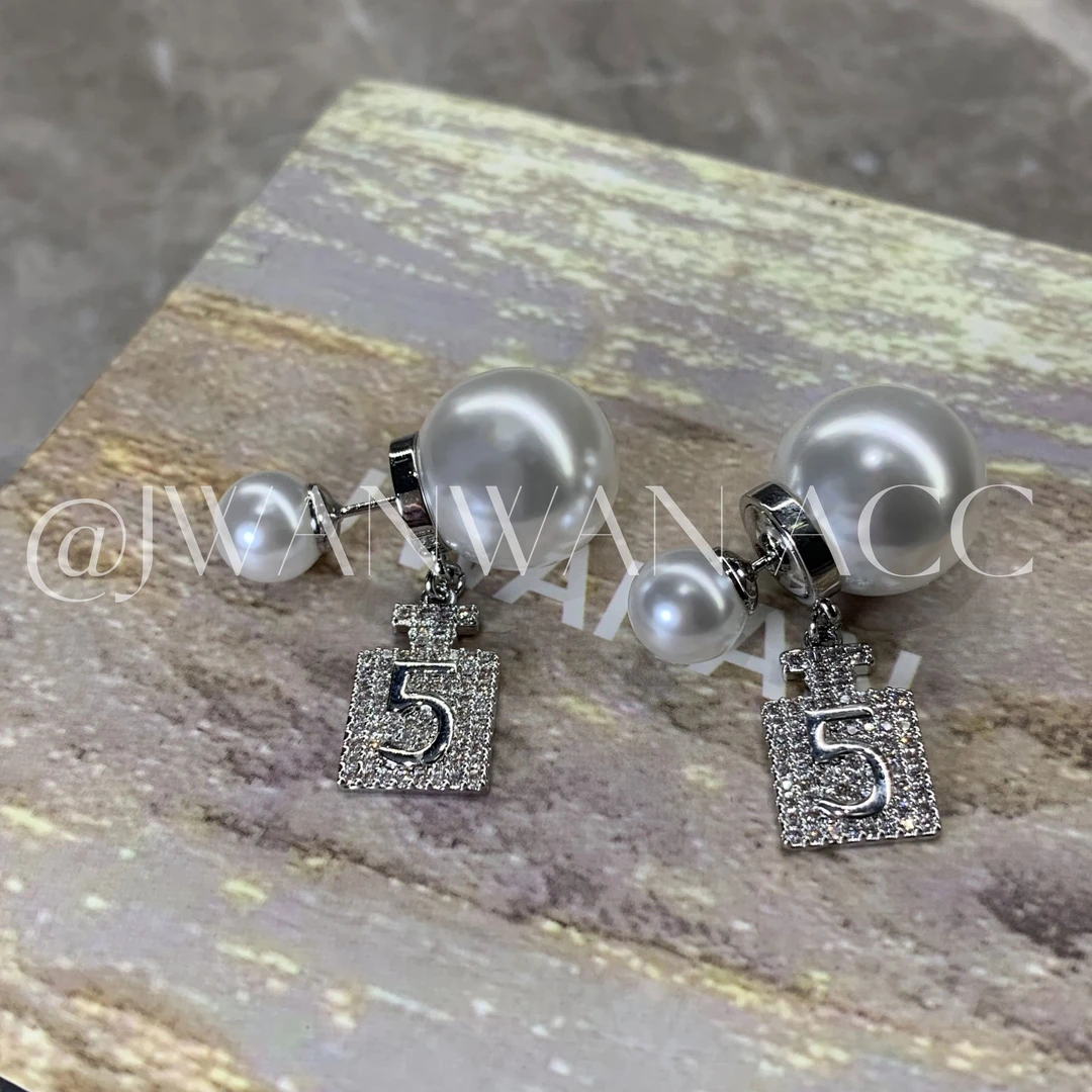 铜合金锆石耳饰 巴黎香瓶.两戴满钻5字香水瓶双珠耳环01ED2537QX