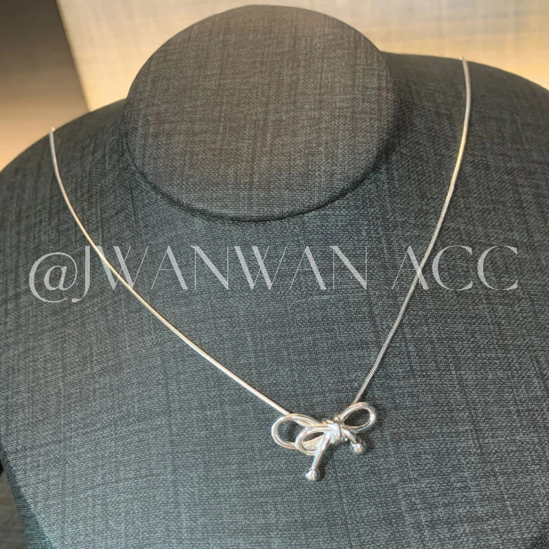 坠链均925银 设计师立体纽结素银项链11XL2020-SX