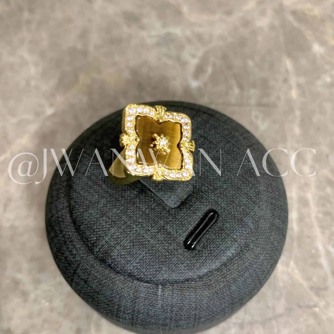 铜合金锆石戒指 美拉之约.布契风虎眼棱形戒指04MY2305QT