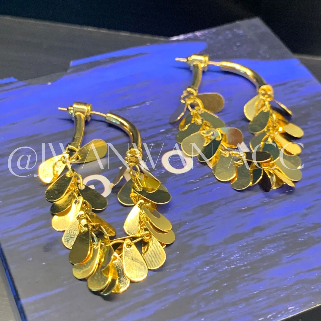 铜合金耳饰 流金岁月金色麦穗耳扣01ED645