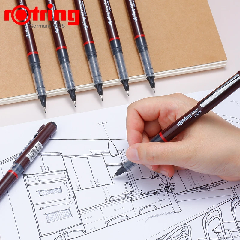德国Rotring红环针管笔手绘描边绘图漫画笔直液式走珠笔勾线笔