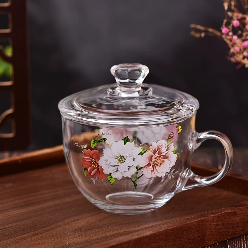 韩国无铅耐热玻璃杯牛奶燕麦杯简约泡茶杯水杯大容量泡茶果汁杯子