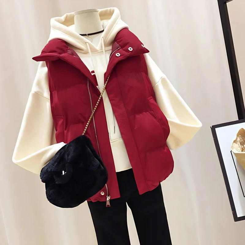 新款春秋季2025年棉服马夹坎肩外套胖妹妹大码超厚洋气背心女马甲