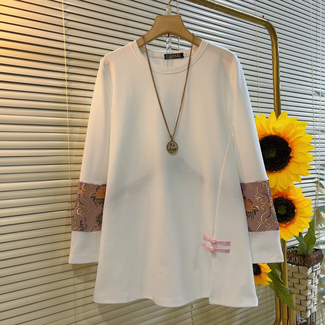 DGM新款国风大码休闲遮肉卫衣裙