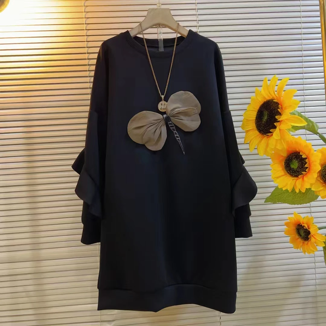 ZH秋冬新款韩版休闲遮肉显瘦卫衣裙