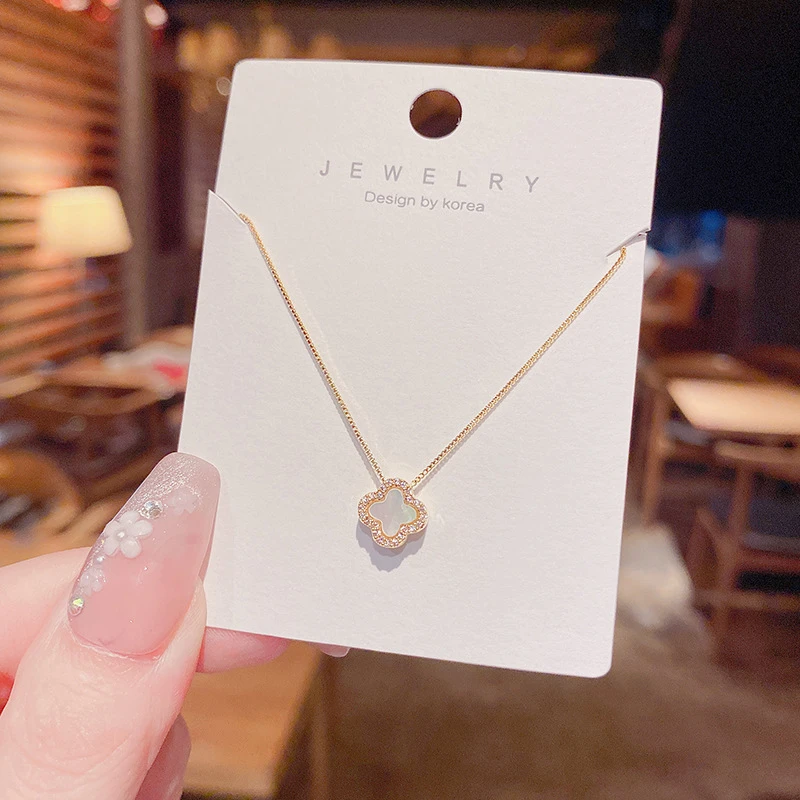 钛钢项链 四叶草项链女款高级感轻奢小众设计感气质精致不易掉色