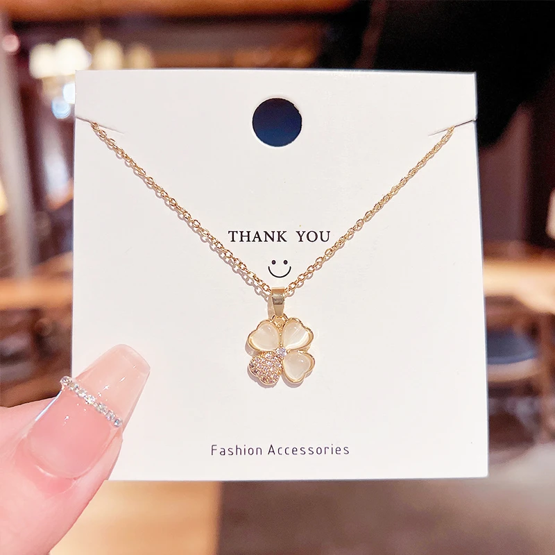 钛钢项链 四叶草项链女士气质轻奢小众设计高级感高档不易掉色