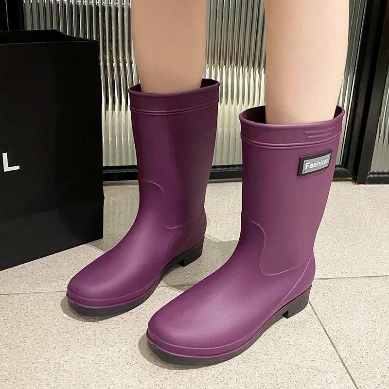 雨鞋女款高筒四季防滑防水鞋女士长筒胶鞋工作雨靴厨房加厚水靴