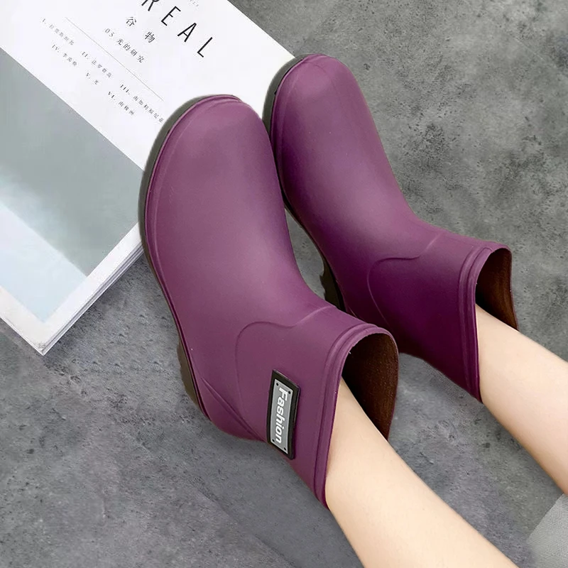 新款时尚雨鞋短筒雨靴女士水鞋防滑防水鞋胶鞋外穿耐磨百搭网红