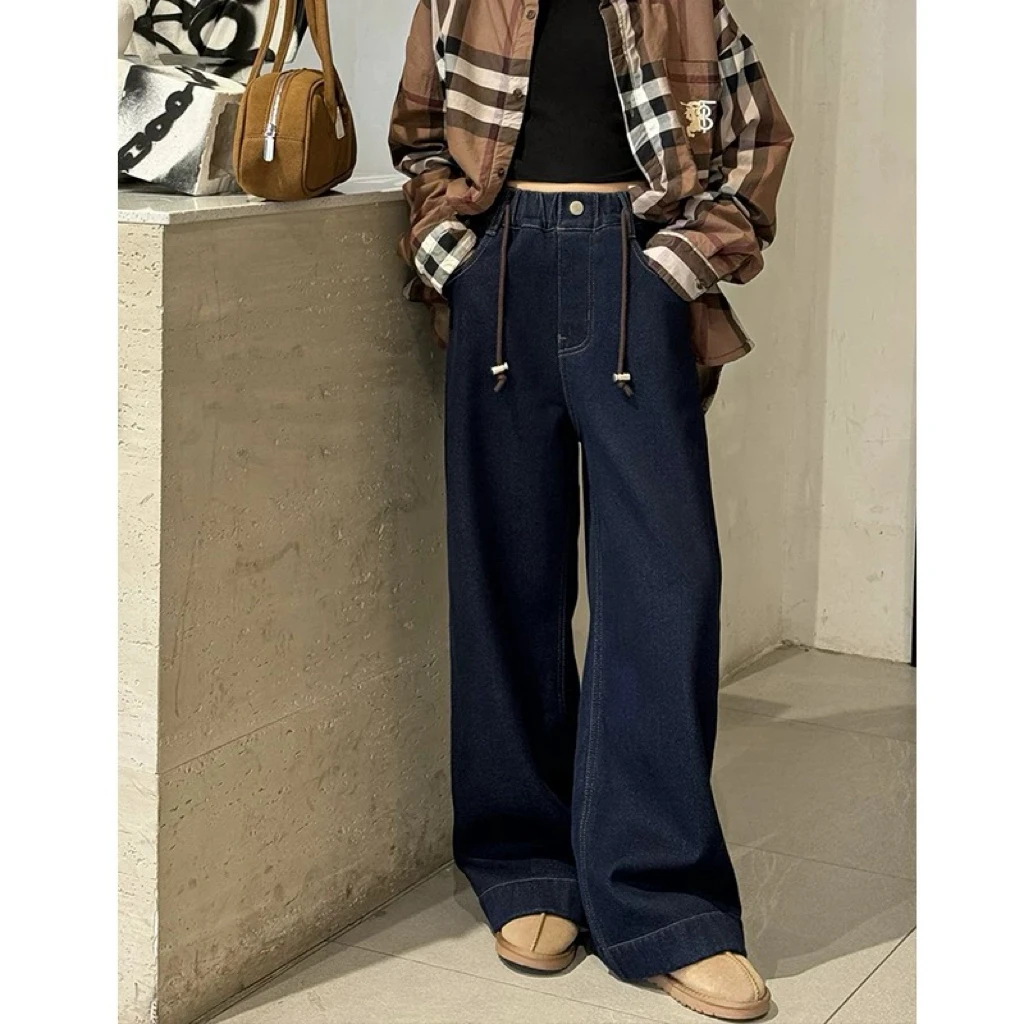 泡妈童装  一体绒慵懒男童女童休闲百搭牛仔裤24313