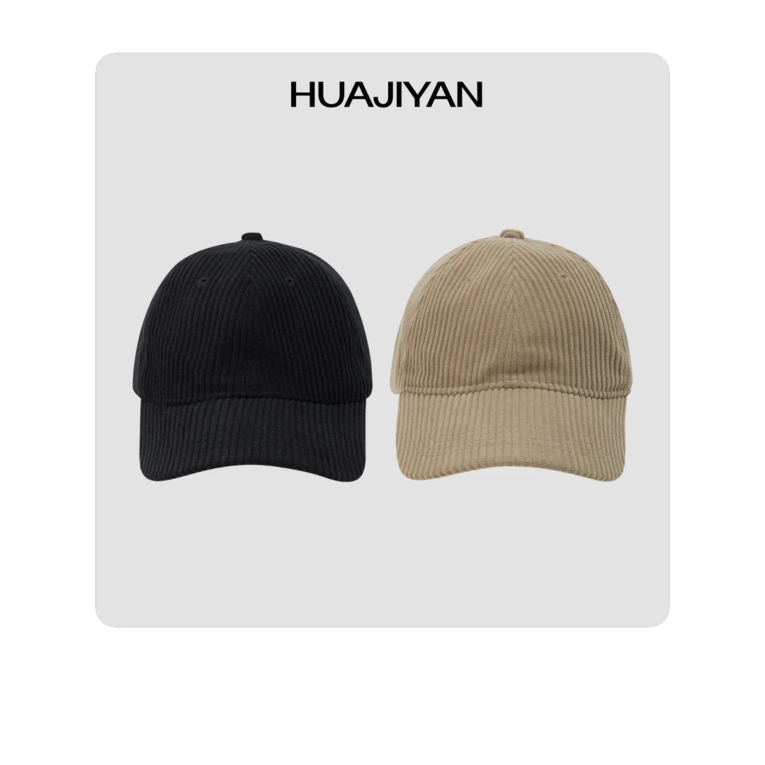 华吉言/HUAJIAYN【配饰系列】灯芯绒可调节头围百搭款鸭舌帽子