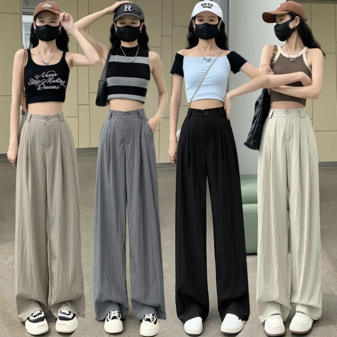 山本裤高个子175加长女春夏薄款慵懒亚麻垂感冰丝凉凉宽松阔腿裤