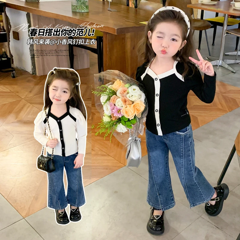 儿童洋气小香风打底衫新款春秋款韩版长袖T恤女宝宝时髦上衣潮a类