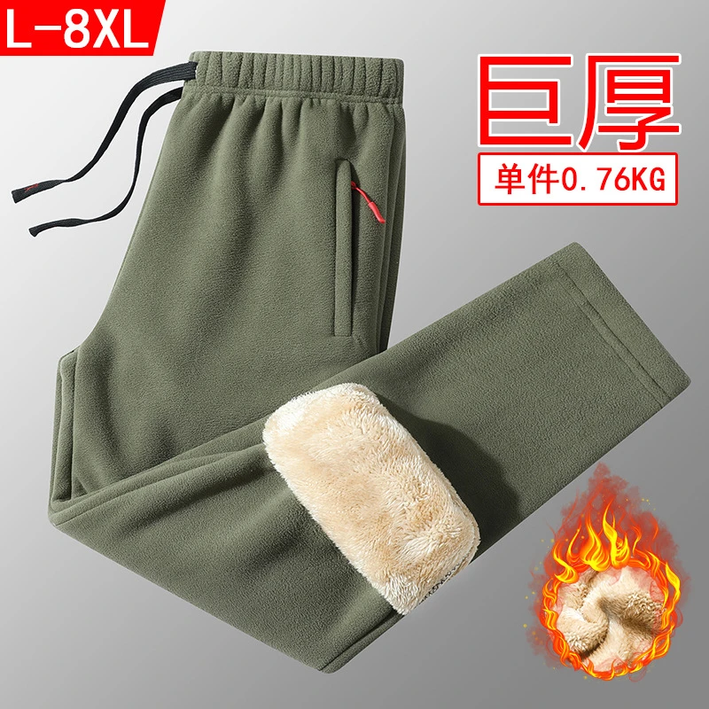 大码外穿棉裤羊羔绒休闲裤男士加绒加厚运动裤冬季潮流百搭裤子男