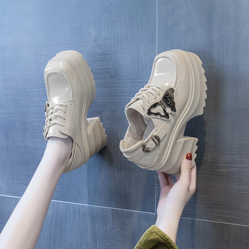 内增高9cm老爹鞋女2024新款爆款运动休闲厚底松糕小白鞋2079-55