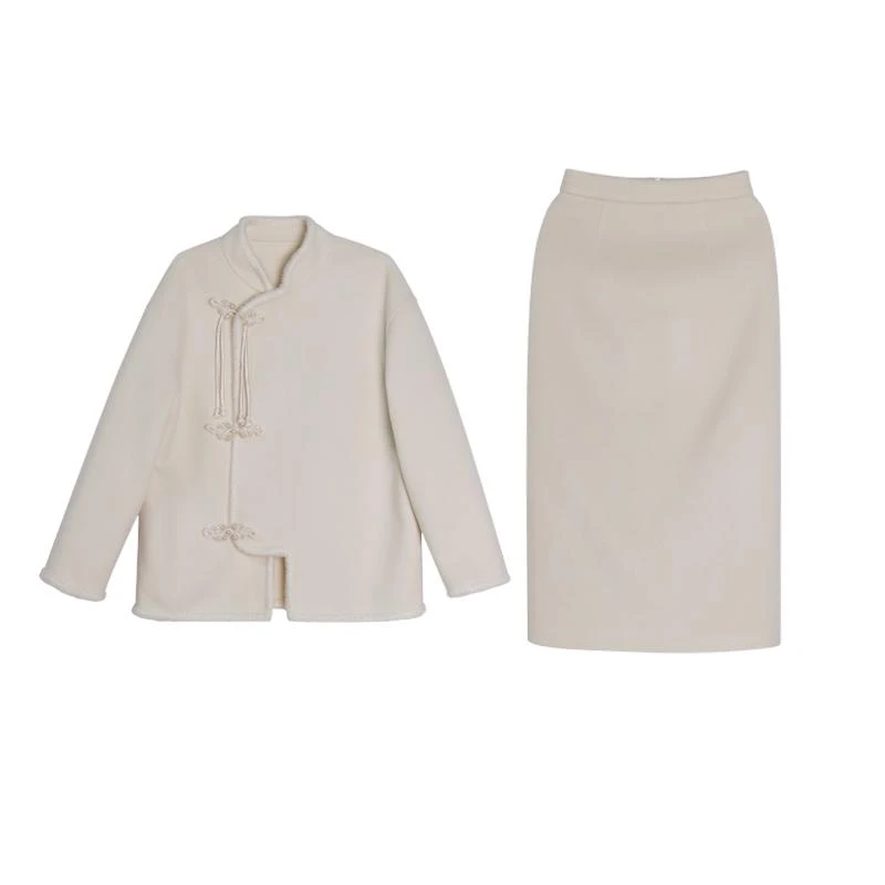 LAOXIAO服饰  小香风气质套装国风复古优雅女装秋冬两件套124