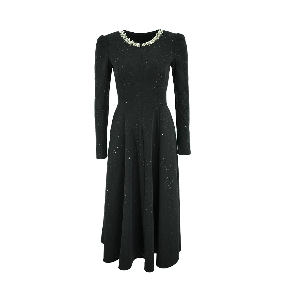 LAOXIAO服饰【星河】轻奢时尚小众吊带连衣裙长袖高级感复古法式682